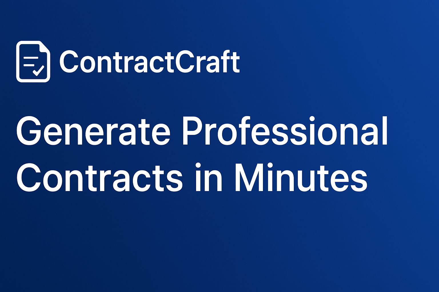 ContractCraft - Professional Contract Generator | Create Legal ...